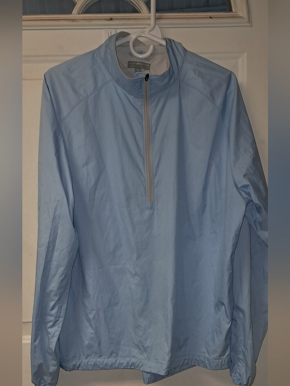 Peter Millar 👑 "Wind" Adult Med. 1/2 Zip Pullover Jacket. 2014. Light Blue